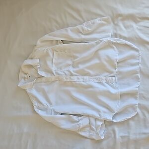 Anthropologie Cloth & Stone White Button Down High Low Hem Shirt Small